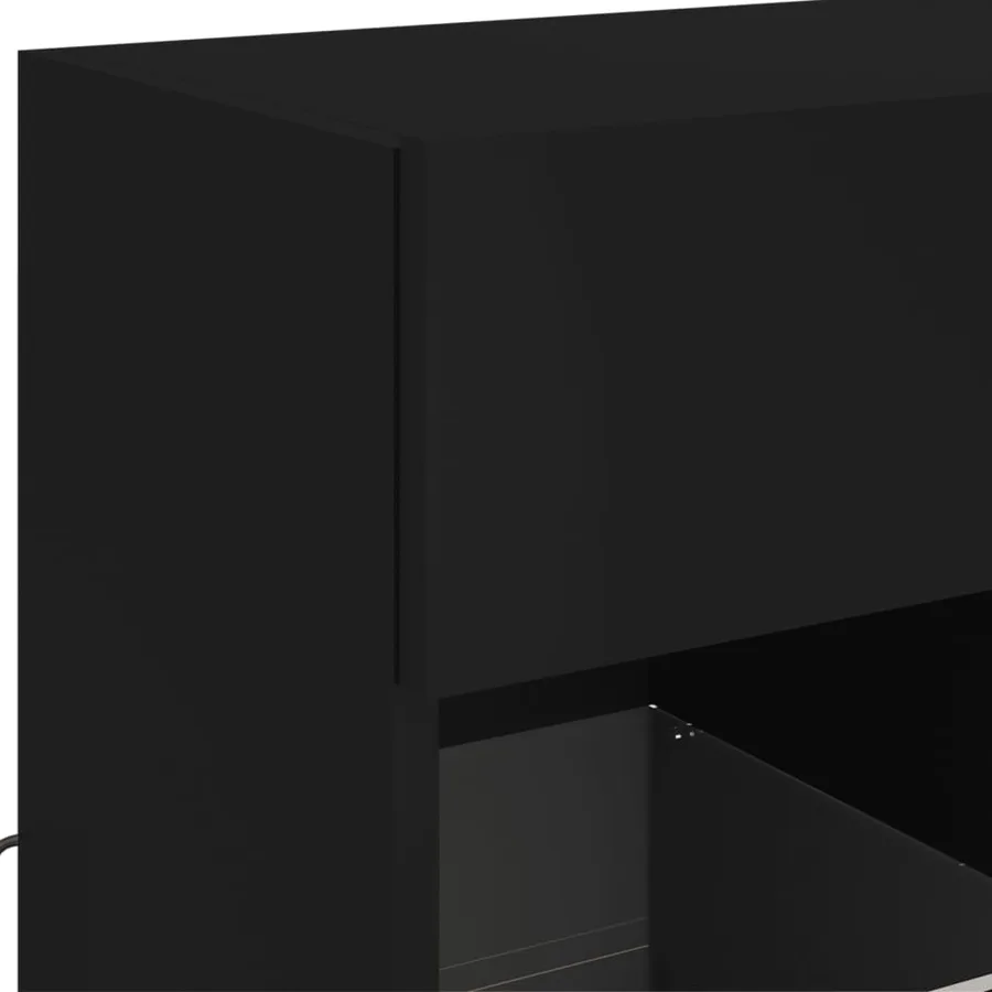 Meuble TV mural avec lumières LED noir 58,5x30x60,5 cm - 10