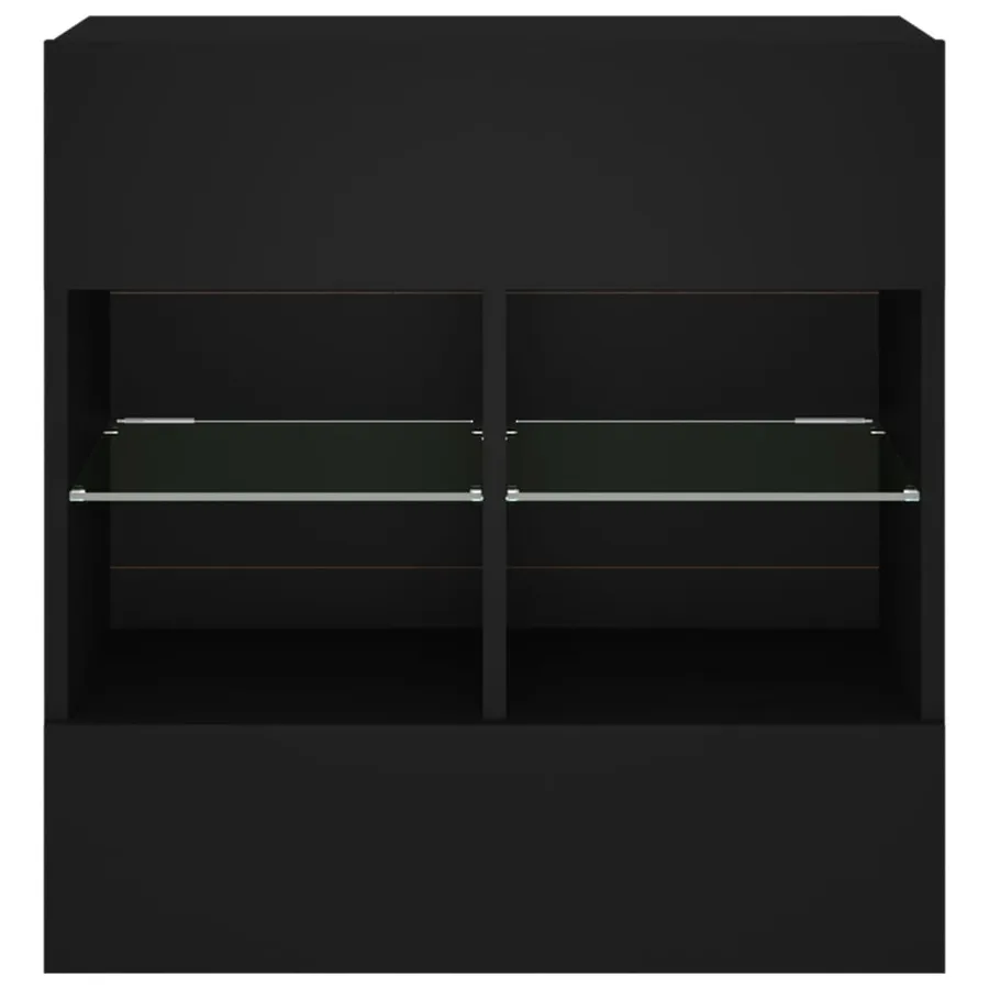 Meuble TV mural avec lumières LED noir 58,5x30x60,5 cm - 6