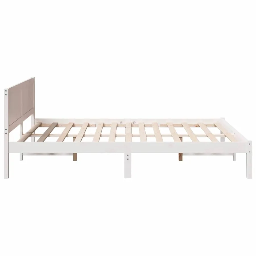 Cadre de lit Blanc 140 x 200 cm Bois de pin massif - 6