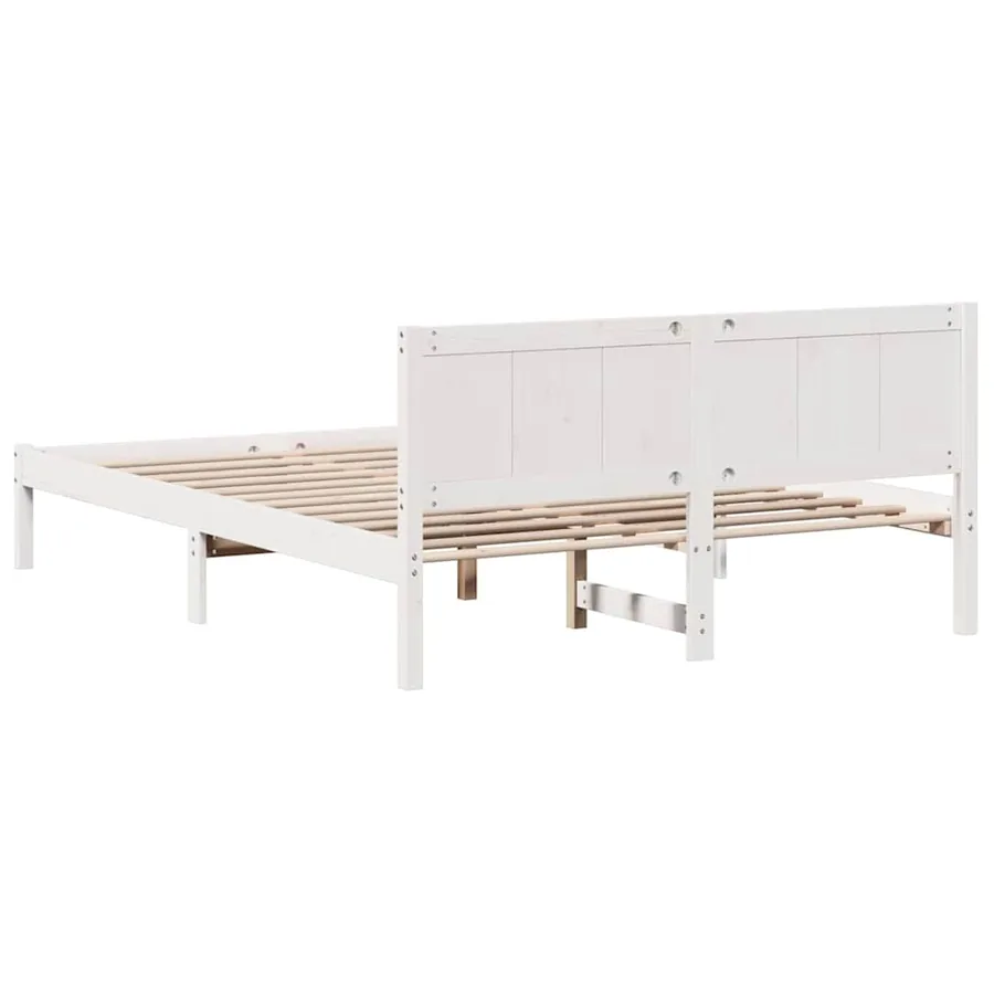 Cadre de lit Blanc 140 x 200 cm Bois de pin massif - 7