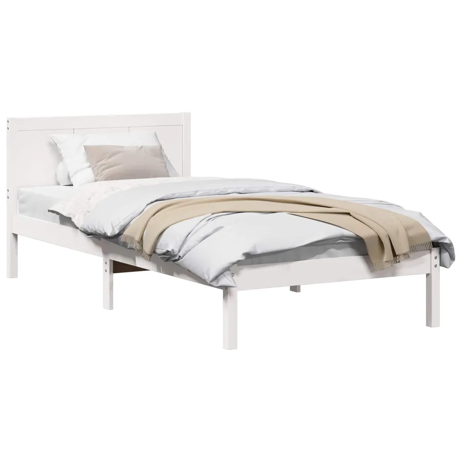 Cadre de lit Blanc 80 x 200 cm Bois de pin massif - 2