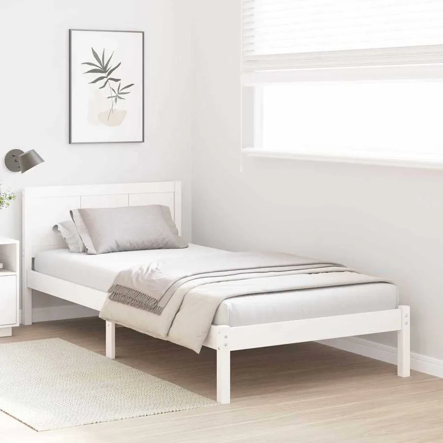 Cadre de lit Blanc 80 x 200 cm Bois de pin massif - 3