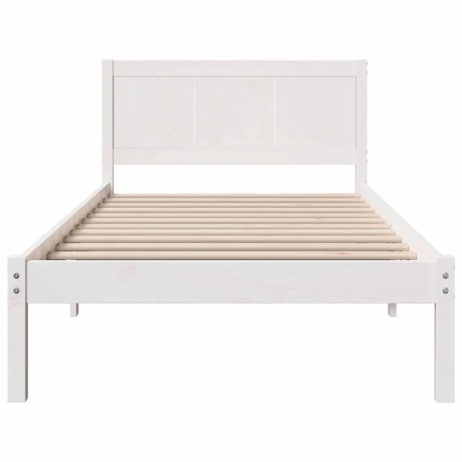 Cadre de lit Blanc 80 x 200 cm Bois de pin massif - 5