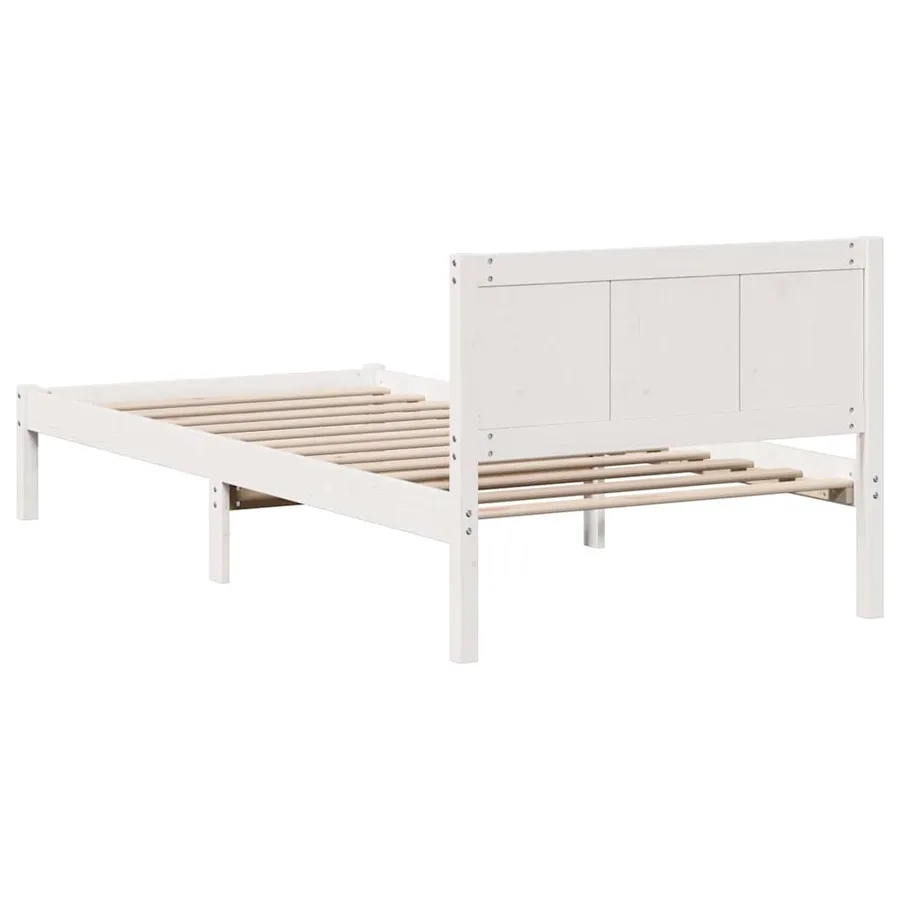 Cadre de lit Blanc 80 x 200 cm Bois de pin massif - 7