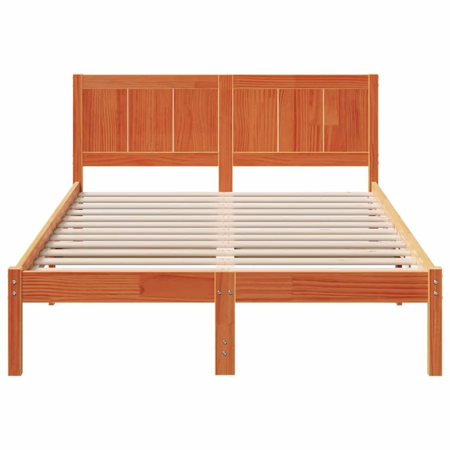 Cadre de lit Marron 140 x 190 cm Bois de pin massif - 5