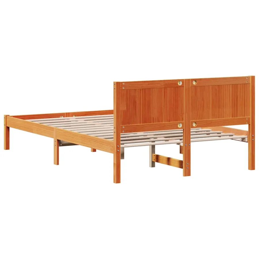 Cadre de lit Marron 140 x 190 cm Bois de pin massif - 7