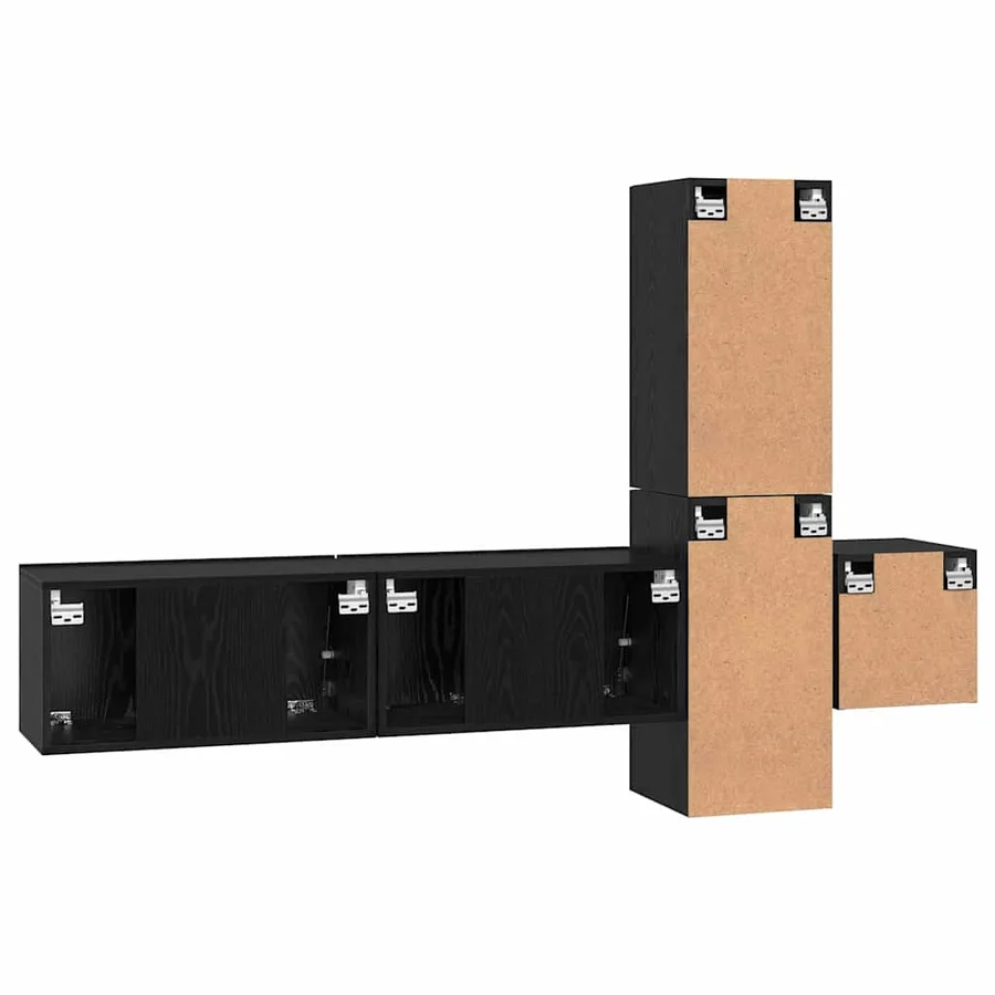 Ensemble meuble TV 5 pcs Chêne noir Bois d'ingénierie - 11