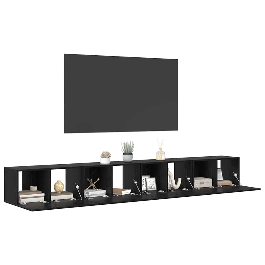 Ensemble meuble TV 4 pcs Chêne noir 60 x 30 x 30 cm - 3
