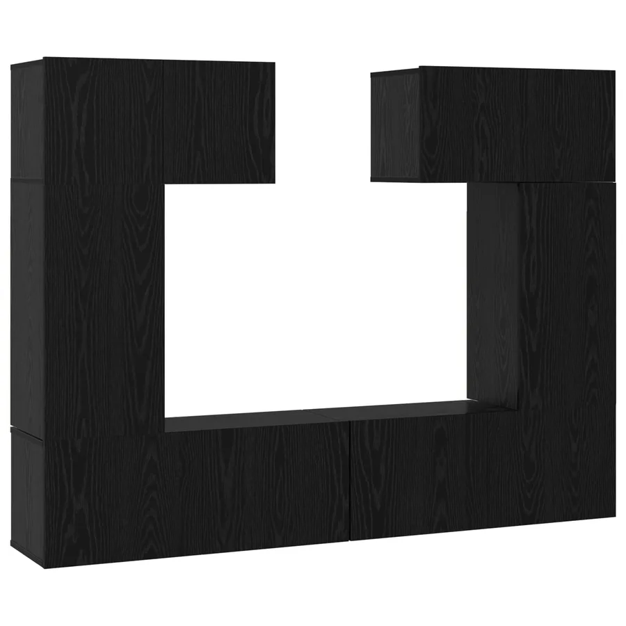 Ensemble meuble TV 6 pcs Chêne noir Bois d'ingénierie - 2