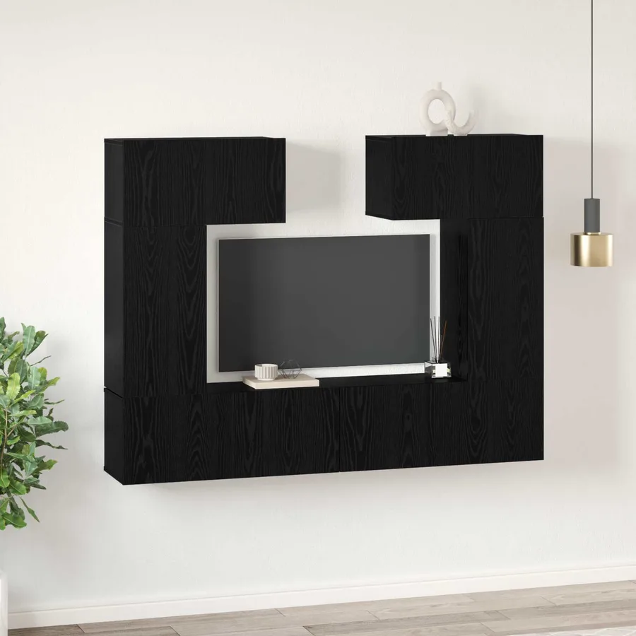 Ensemble meuble TV 6 pcs Chêne noir Bois d'ingénierie - 4
