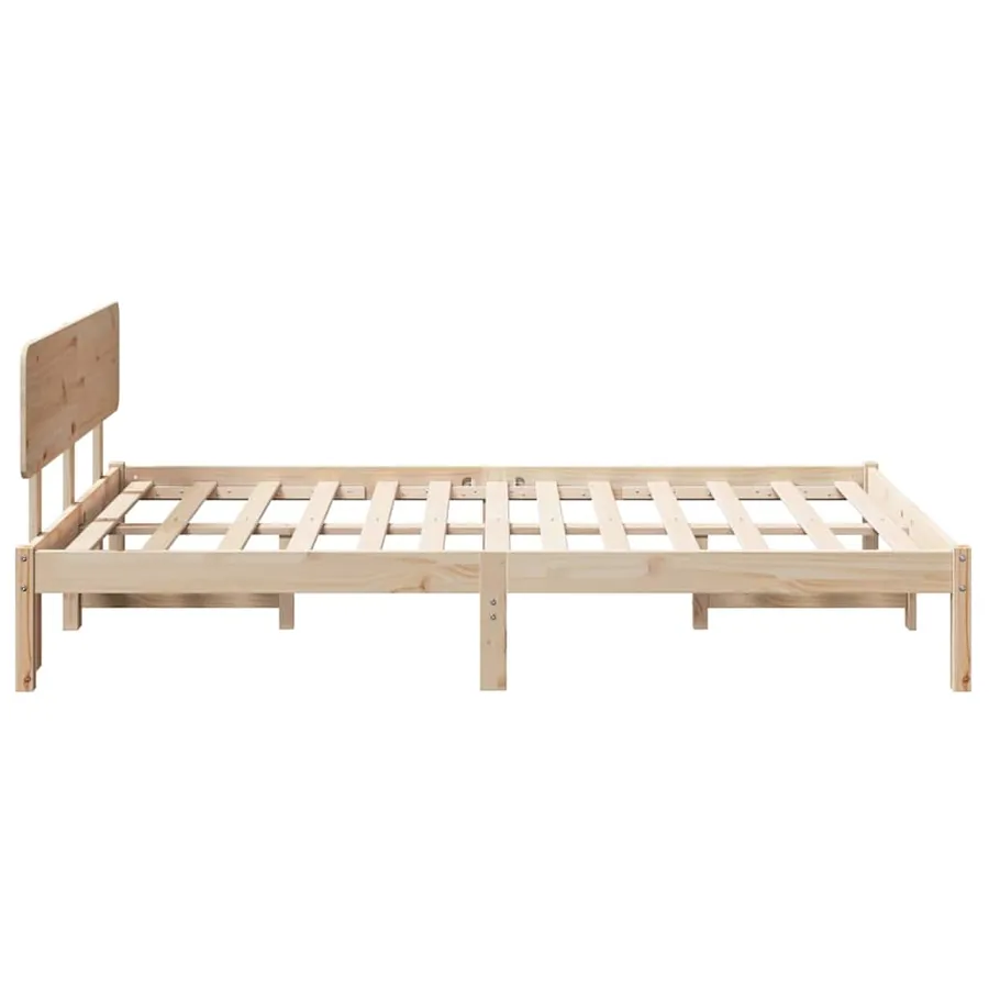 Cadre de lit avec tête de lit Naturel 120 x 190 cm Pin massif - 6