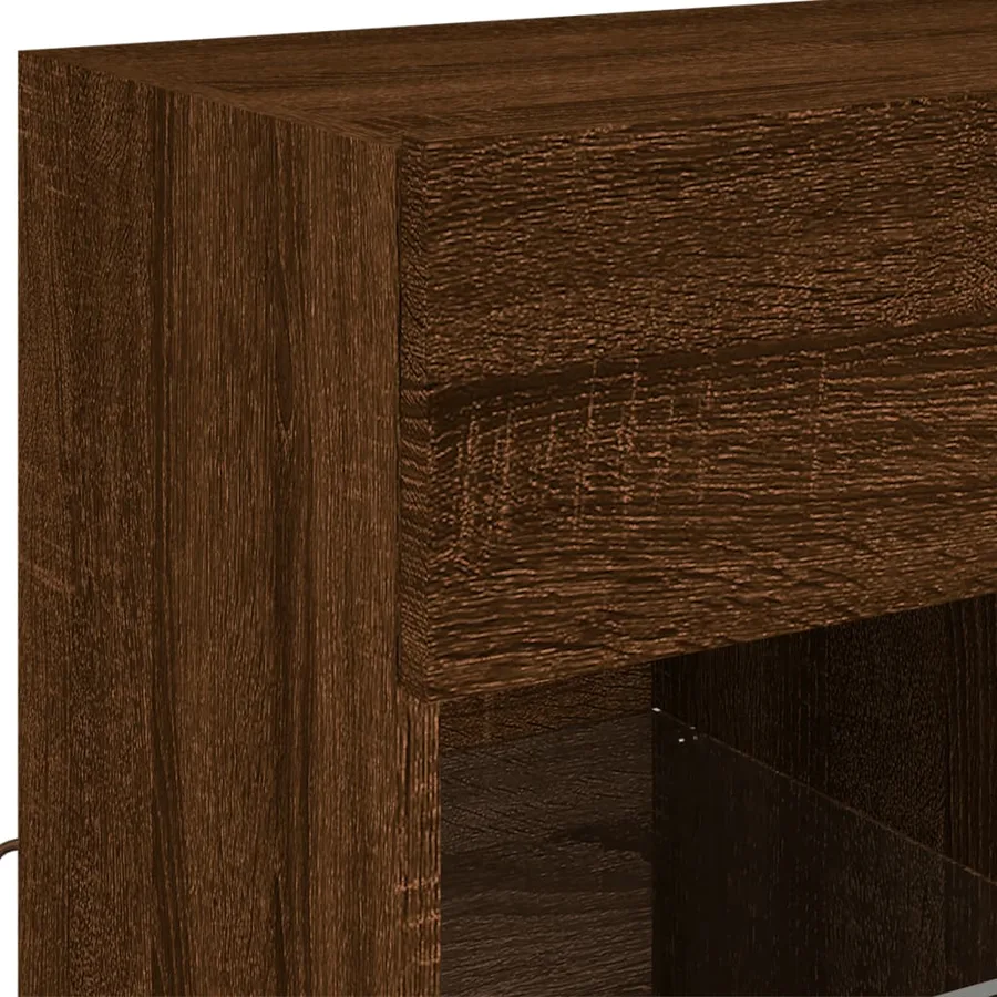 Meuble TV mural avec lumières LED chêne marron 58,5x30x60,5 cm - 8