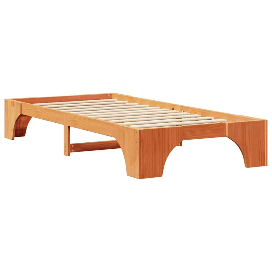 Cadre de lit Brun cire 100 x 200 cm Pin massif - 7