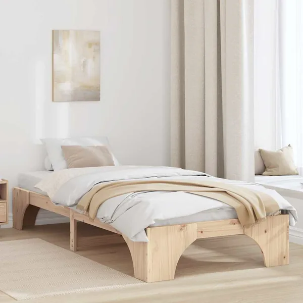 Cadre de lit Naturel 90 x 190 cm Pin massif