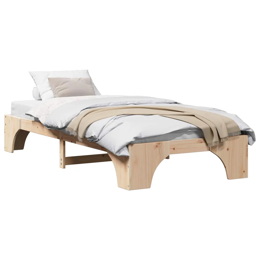 Cadre de lit Naturel 90 x 190 cm Pin massif - 2