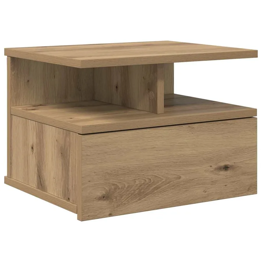 Table de nuit flottante Chêne artisanal 40 x 31 x 28 cm - 2
