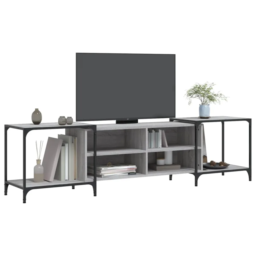 Meuble TV sonoma gris 203x37x50 cm Bois d'ingénierie - 3
