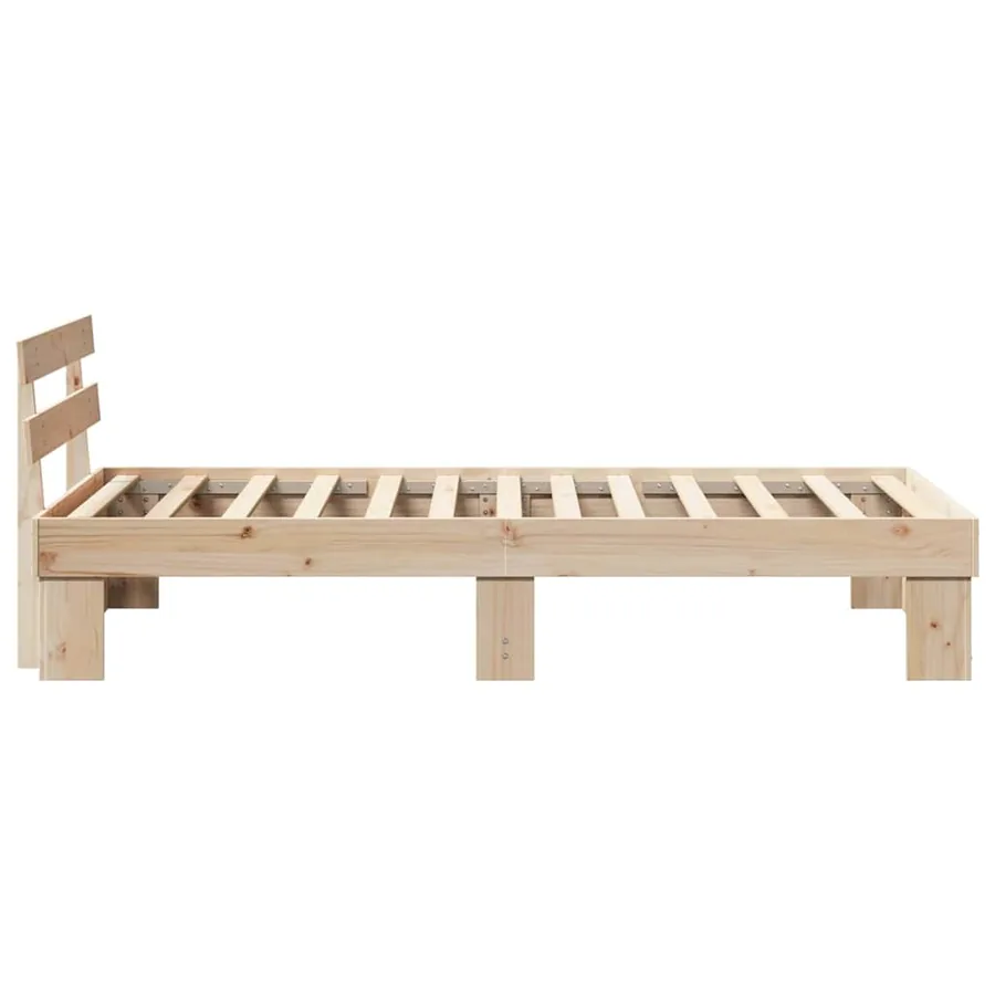 Cadre de lit avec tête de lit Naturel 90 x 190 cm Pin massif - 6