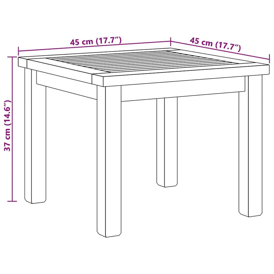 Table basse Marron 45 x 45 x 36 cm Bois de teck massif - 8