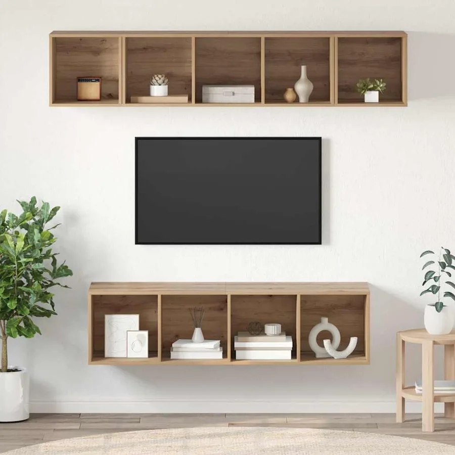 Ensemble meuble TV 4 pcs Chêne artisanal Bois d'ingénierie