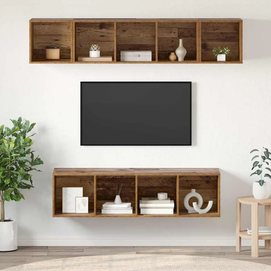 Ensemble meuble TV 4 pcs Bois Ancien Bois d'ingénierie