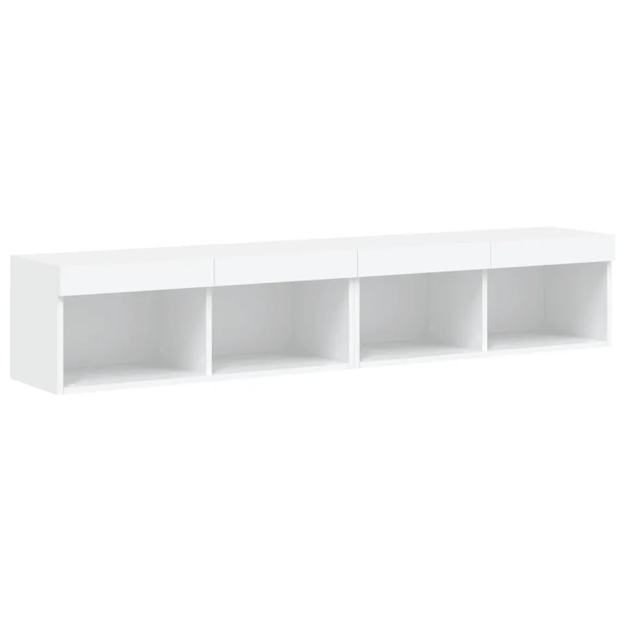 Meubles TV avec lumières LED 2 pcs blanc 80x30x30 cm - 7