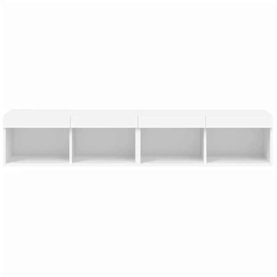 Meubles TV avec lumières LED 2 pcs blanc 80x30x30 cm - 8