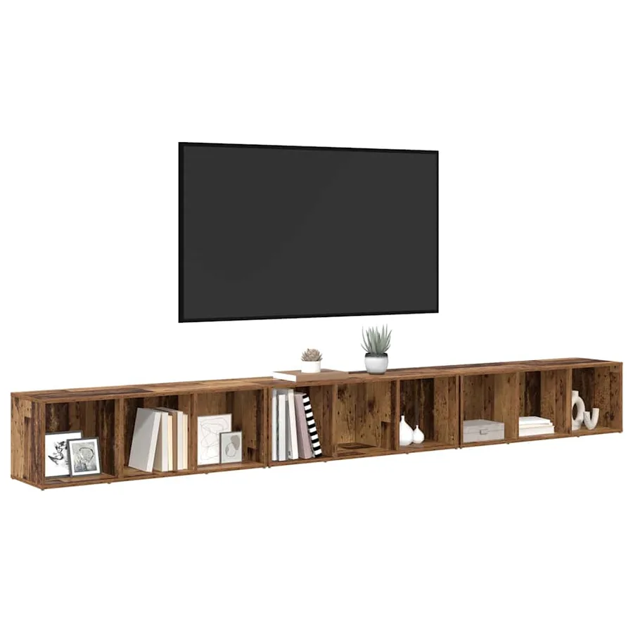 Ensemble meuble TV 3 pcs Bois Ancien 37 x 35 x 107 cm - 3