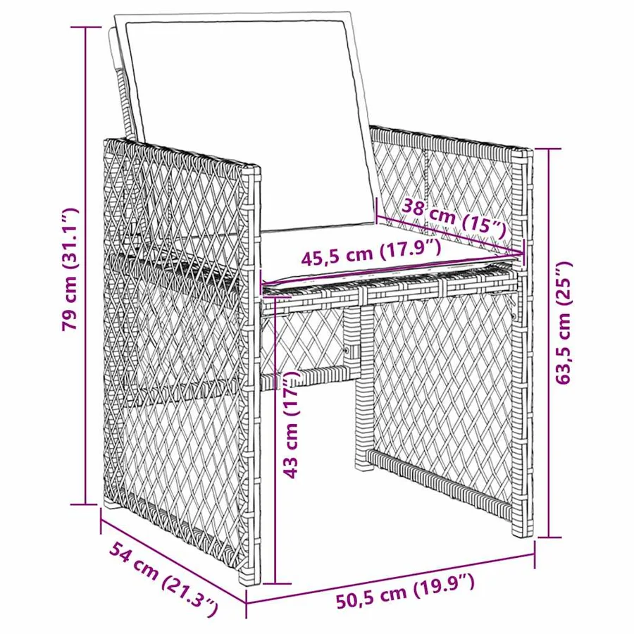 Ensemble de salle à manger pour jardin 9 pcs Noir polyrotin - 8