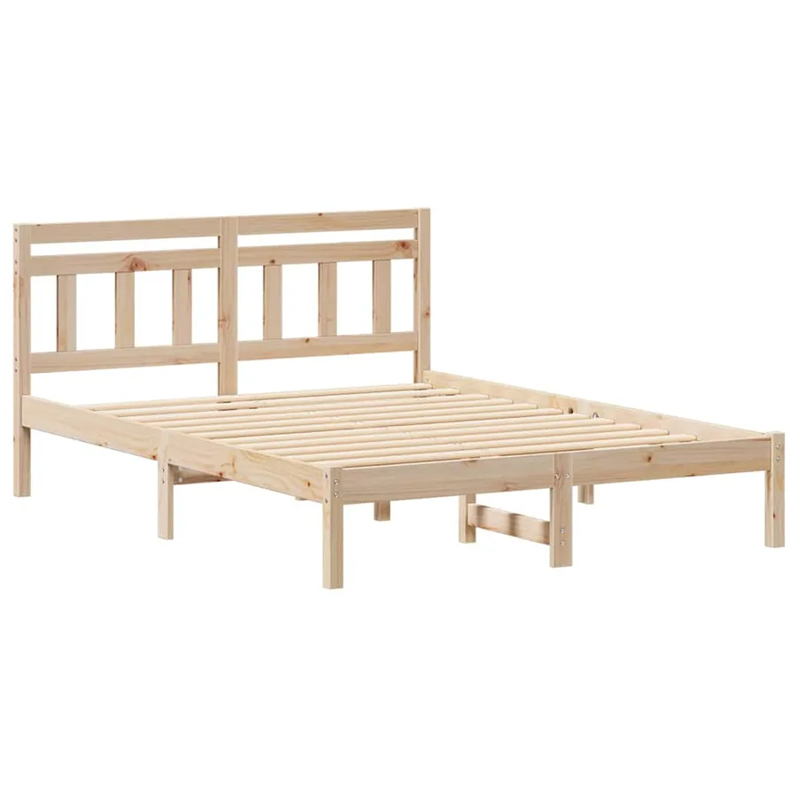 Cadre de lit Marron 135 x 190 cm Pin massif - 4