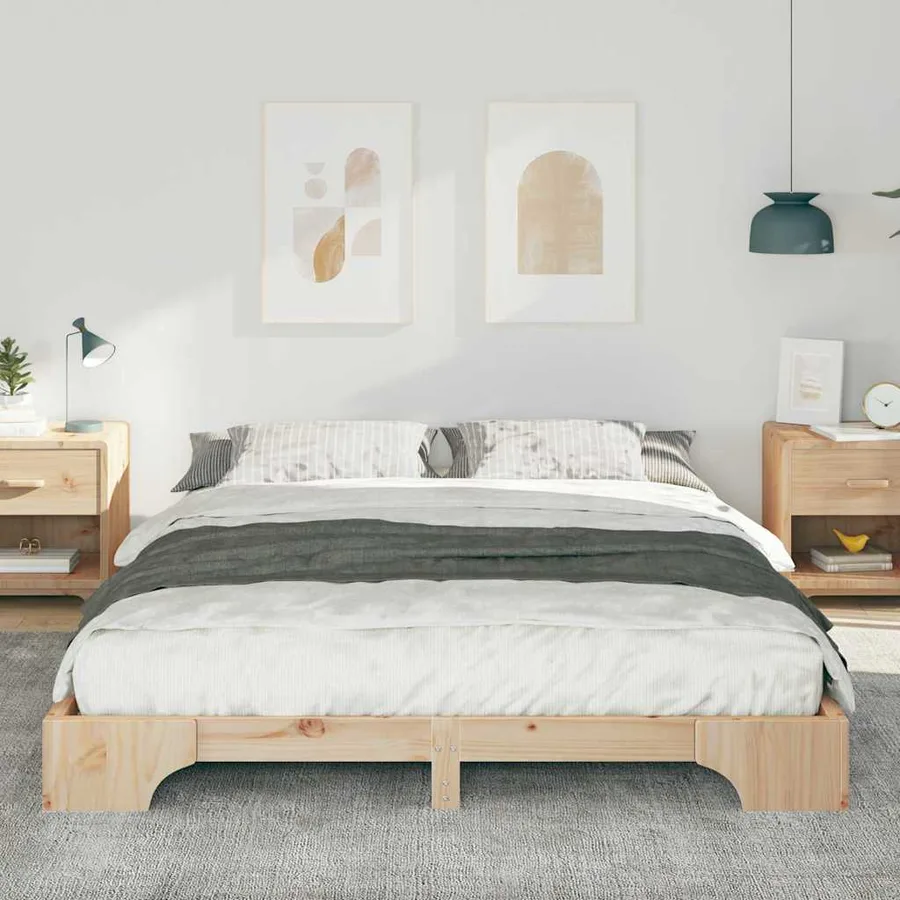 Cadre de lit Marron 160 x 210 cm Pin massif - 3