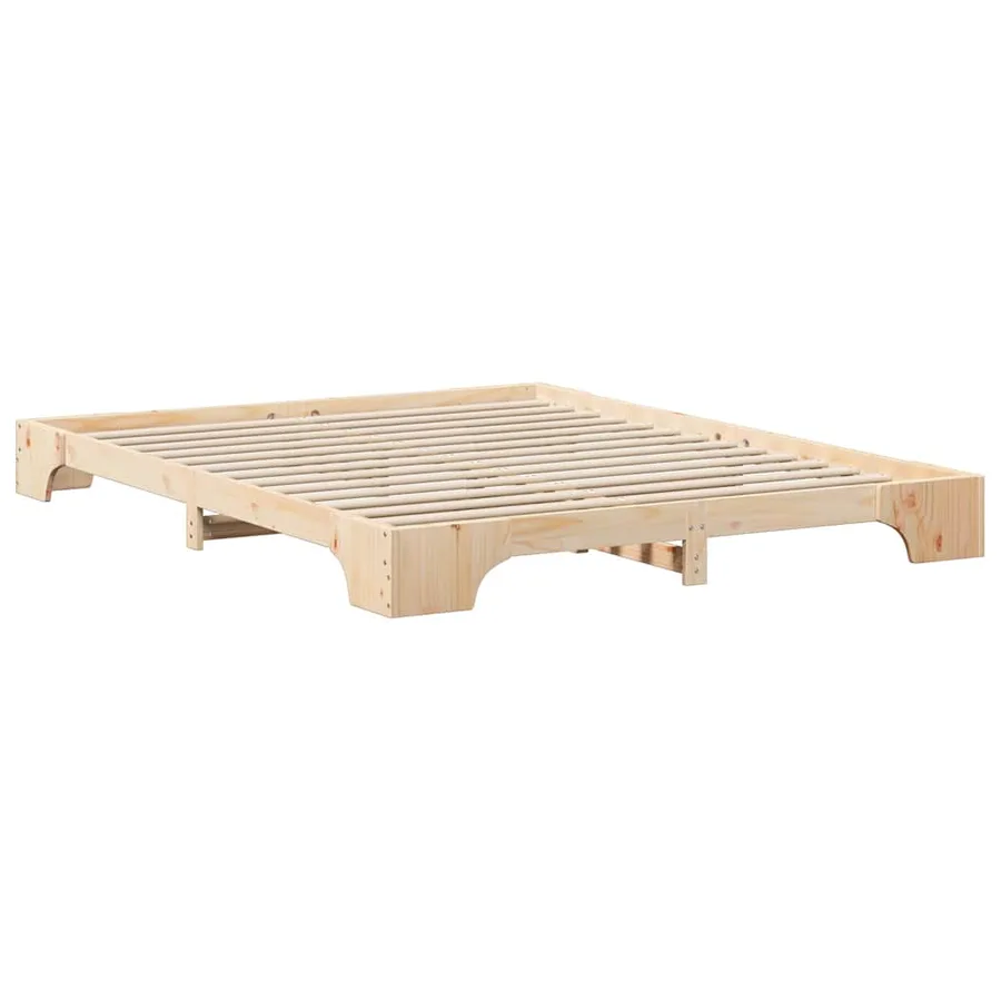 Cadre de lit Marron 160 x 210 cm Pin massif - 6