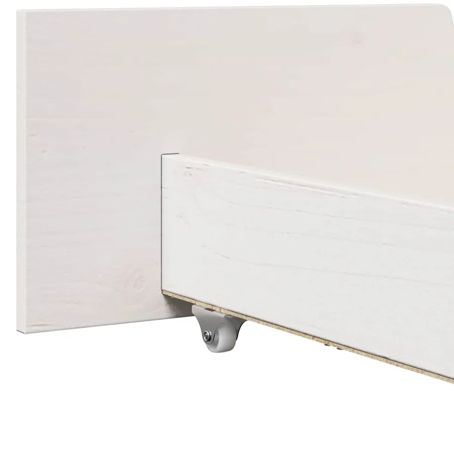 Cadre de lit avec tête de lit Blanc 120 x 200 cm Pin massif - 12