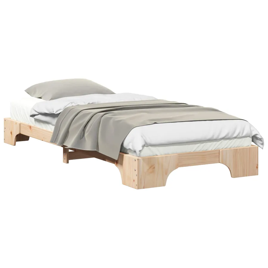 Cadre de lit Marron 90 x 220 cm Pin massif - 2