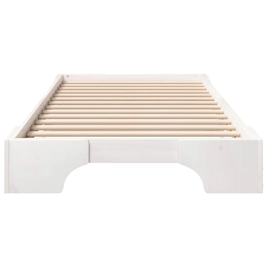 Cadre de lit Blanc 80 x 210 cm Pin massif - 4