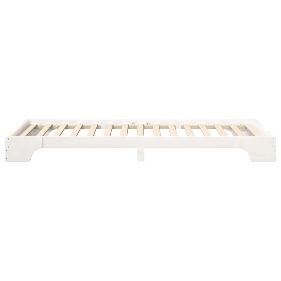 Cadre de lit Blanc 80 x 210 cm Pin massif - 5