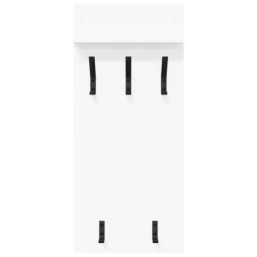 Porte-manteau mural Blanc 40 x 10 x 90 cm Bois d'ingénierie - 5