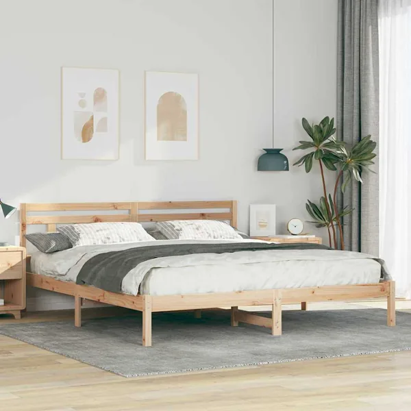 Cadre de lit Marron 180 x 200 cm Pin massif