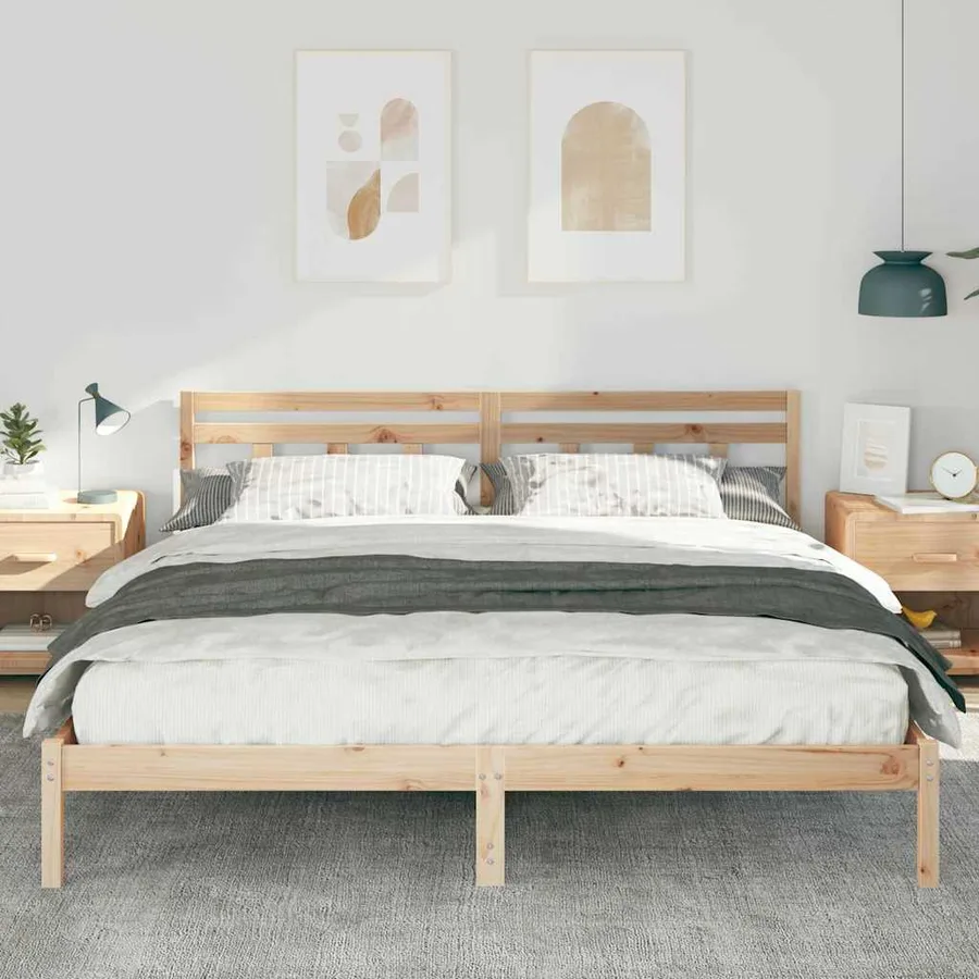 Cadre de lit Marron 180 x 200 cm Pin massif - 3