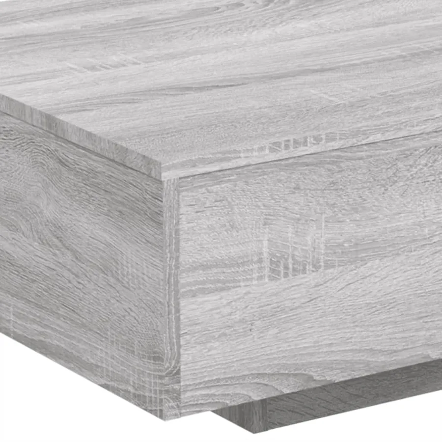 Table basse avec lumières LED sonoma gris 85x55x31 cm - 9