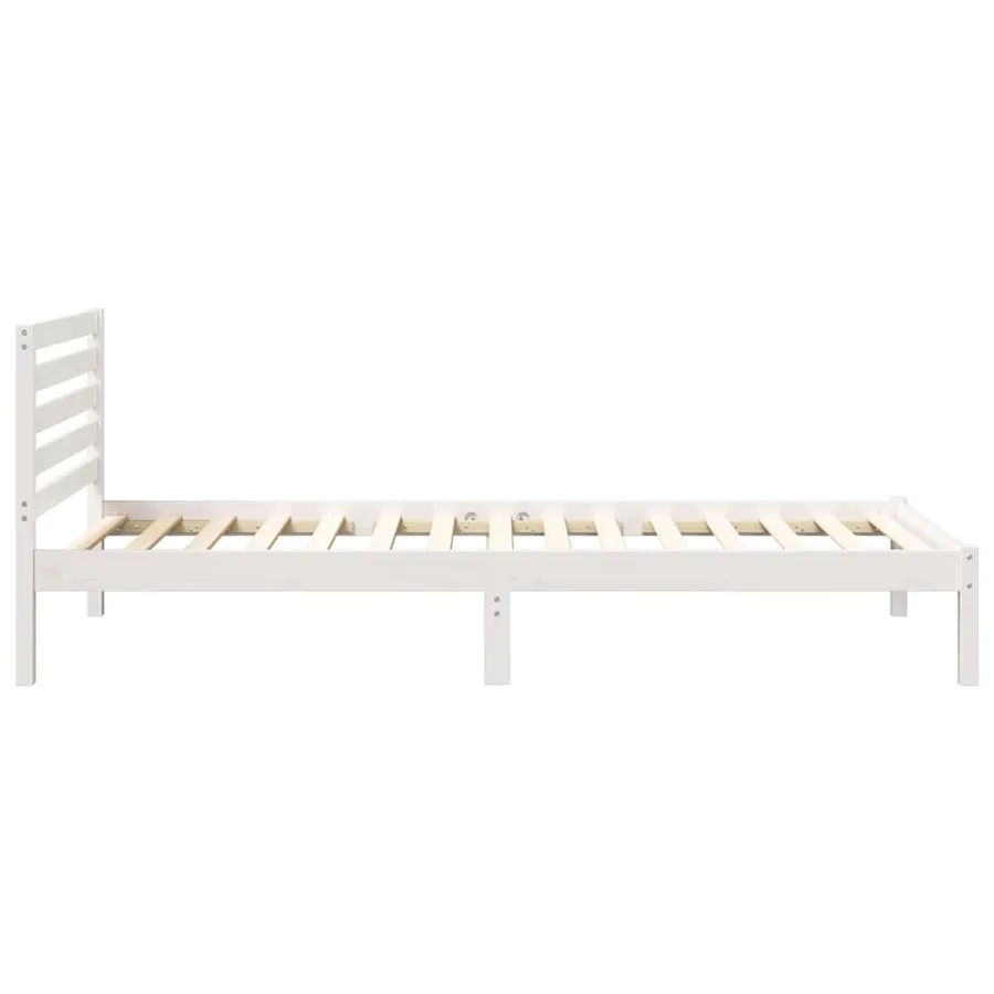 Cadre de lit avec tête de lit Blanc 80 x 210 cm Pin massif - 6