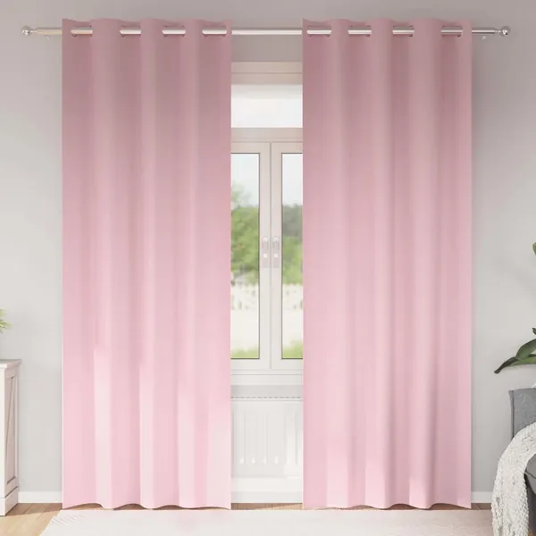 Rideaux occultants avec anneaux 2 pcs Rose bébé 225 x 140 cm