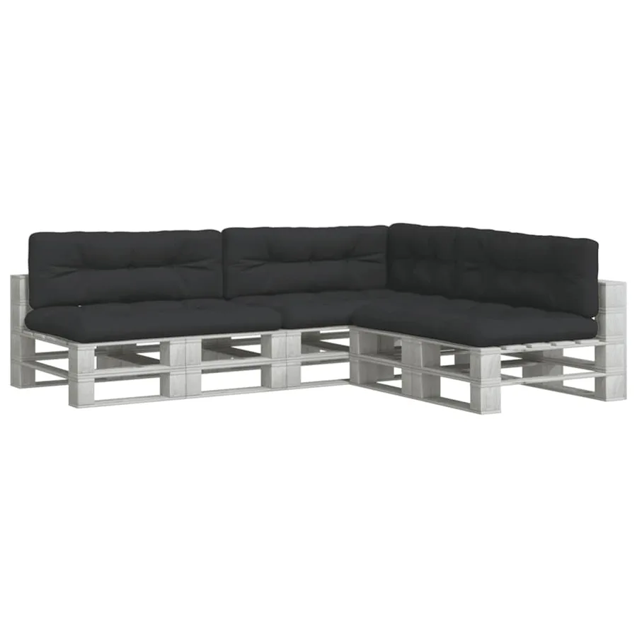 Coussins de palette lot de 7 noir tissu - 3