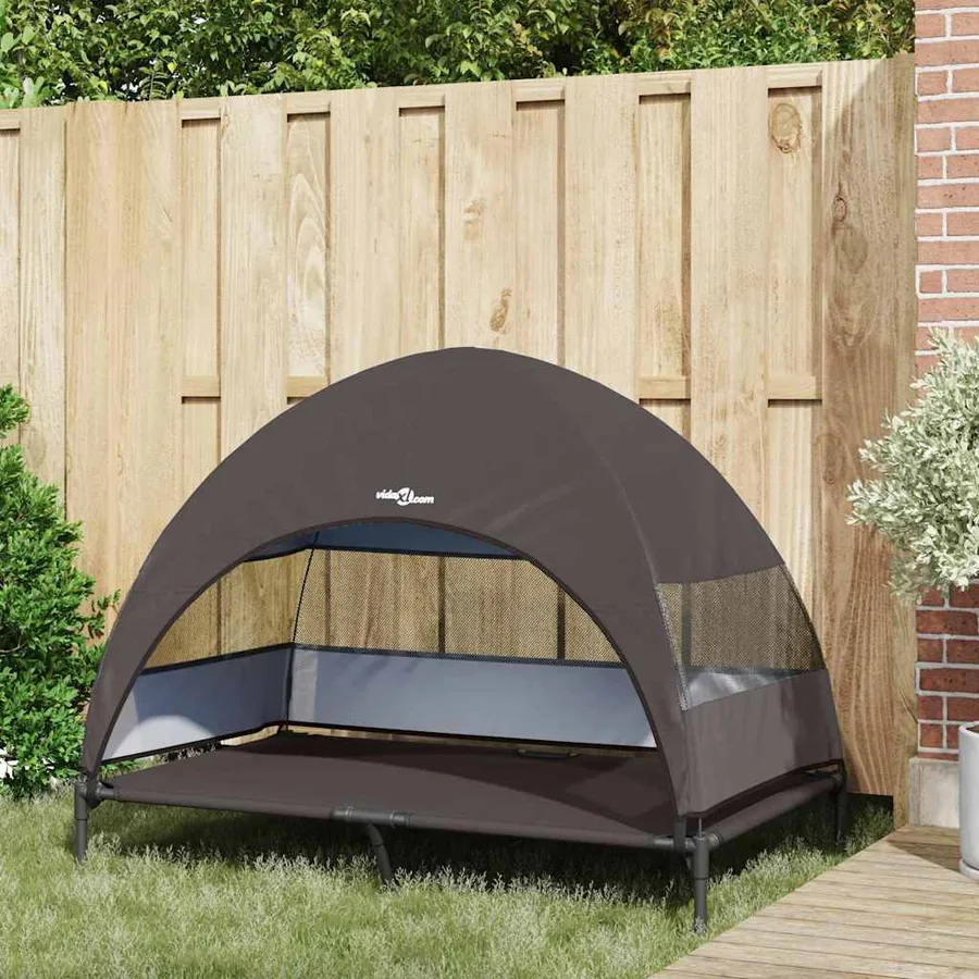 Lit surélevé pour chien Marron 127 x 81 x 108 cm Tissu et acier - 3