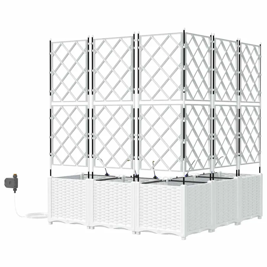 Cache-pot de jardin 5 pc Blanc 120 x 120 x 142 cm PP - 7