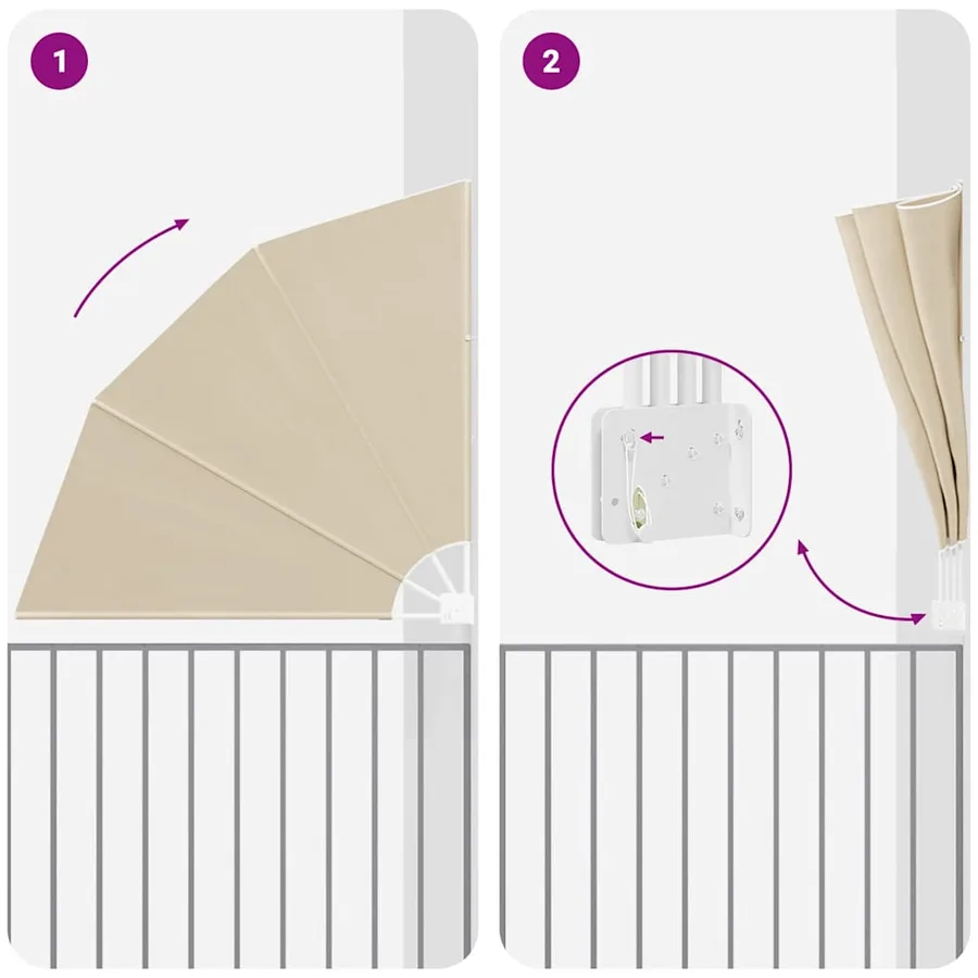 Écran de confidentialité pour balcon 160 x 160 cm Polyester - 6