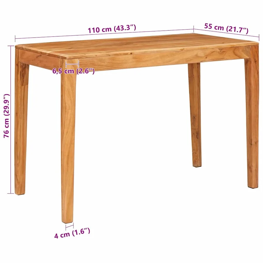 Table de salle à manger Marron 110 x 55 x 76 cm - 9
