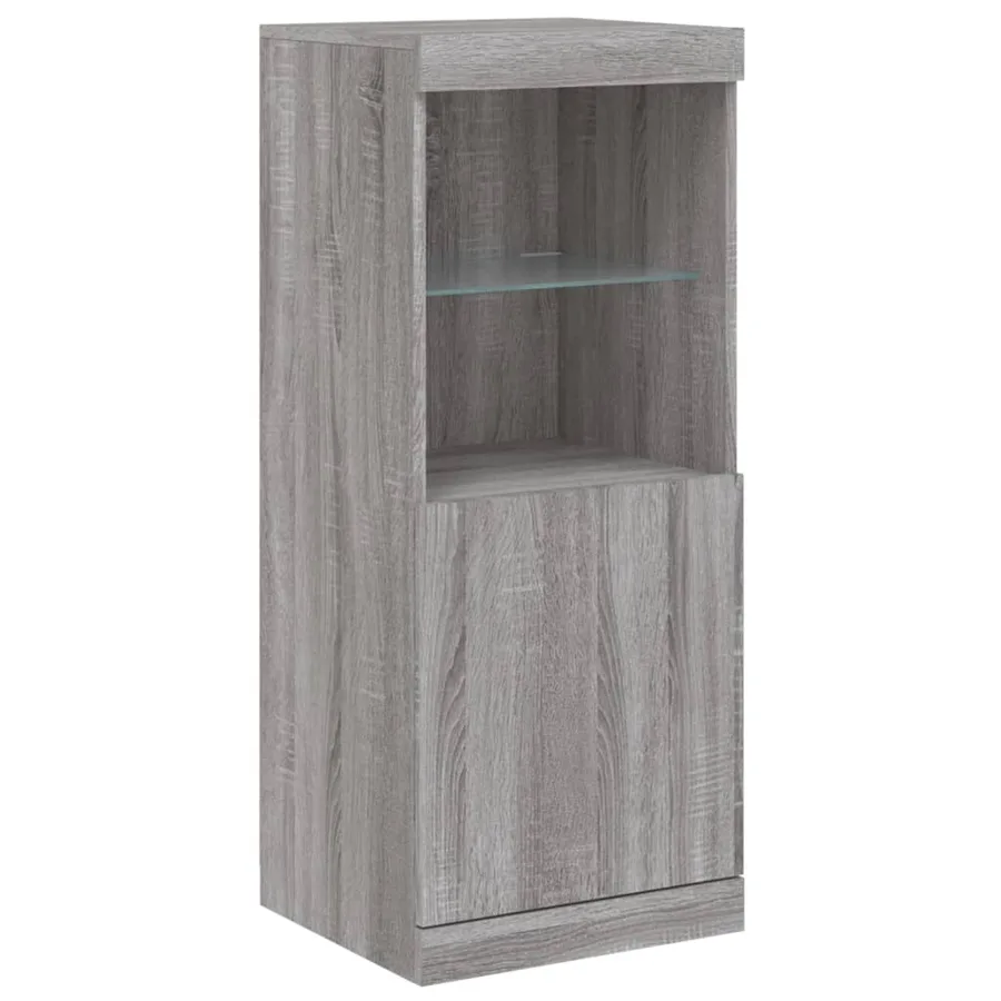 Buffet avec lumières LED sonoma gris 162x37x100 cm - 9
