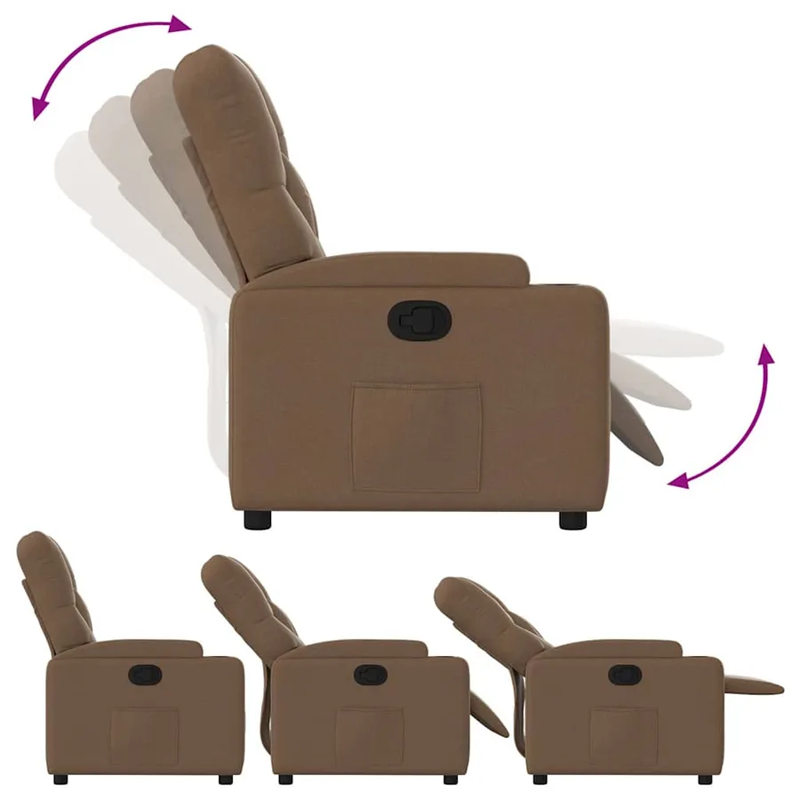 Fauteuil inclinable Marron Tissu - 4
