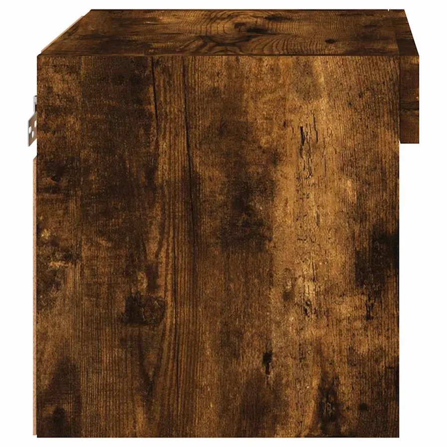 Table de chevet murale avec lumières LED chêne fumé - 8